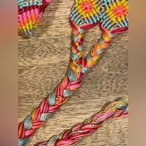NEW Handmade, handwoven Mayan belt - Yucatán Mexico- size L Handwoven Maya Belt: Multicolor Boho Sash, Mexican Textile  main image 4